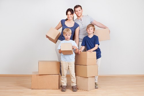 Household belongings organised for a move in Old Malden